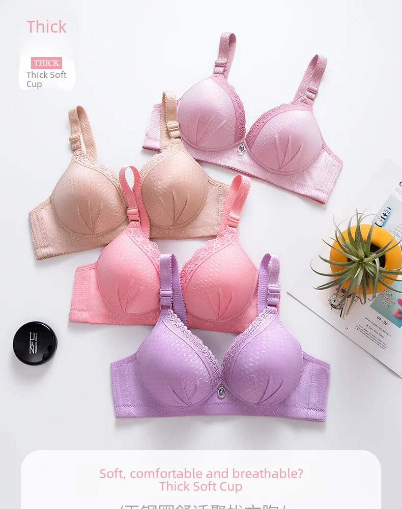 Elegant Pink Padded Push-Up Bra.