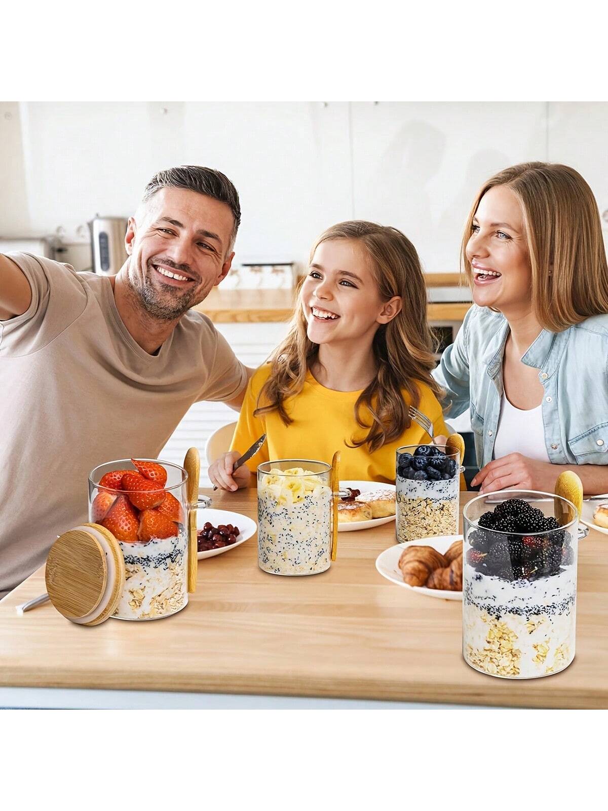 Overnight Oatmeal Glass Jar Set