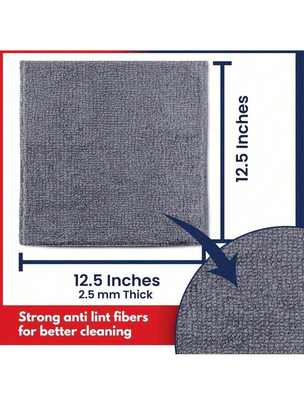 USANOOKS Grey Microfiber Cleaning Cloths
