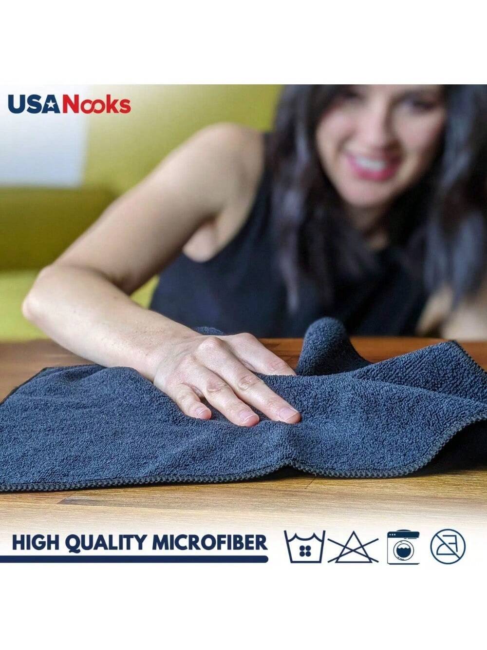 USANOOKS Grey Microfiber Cleaning Cloths