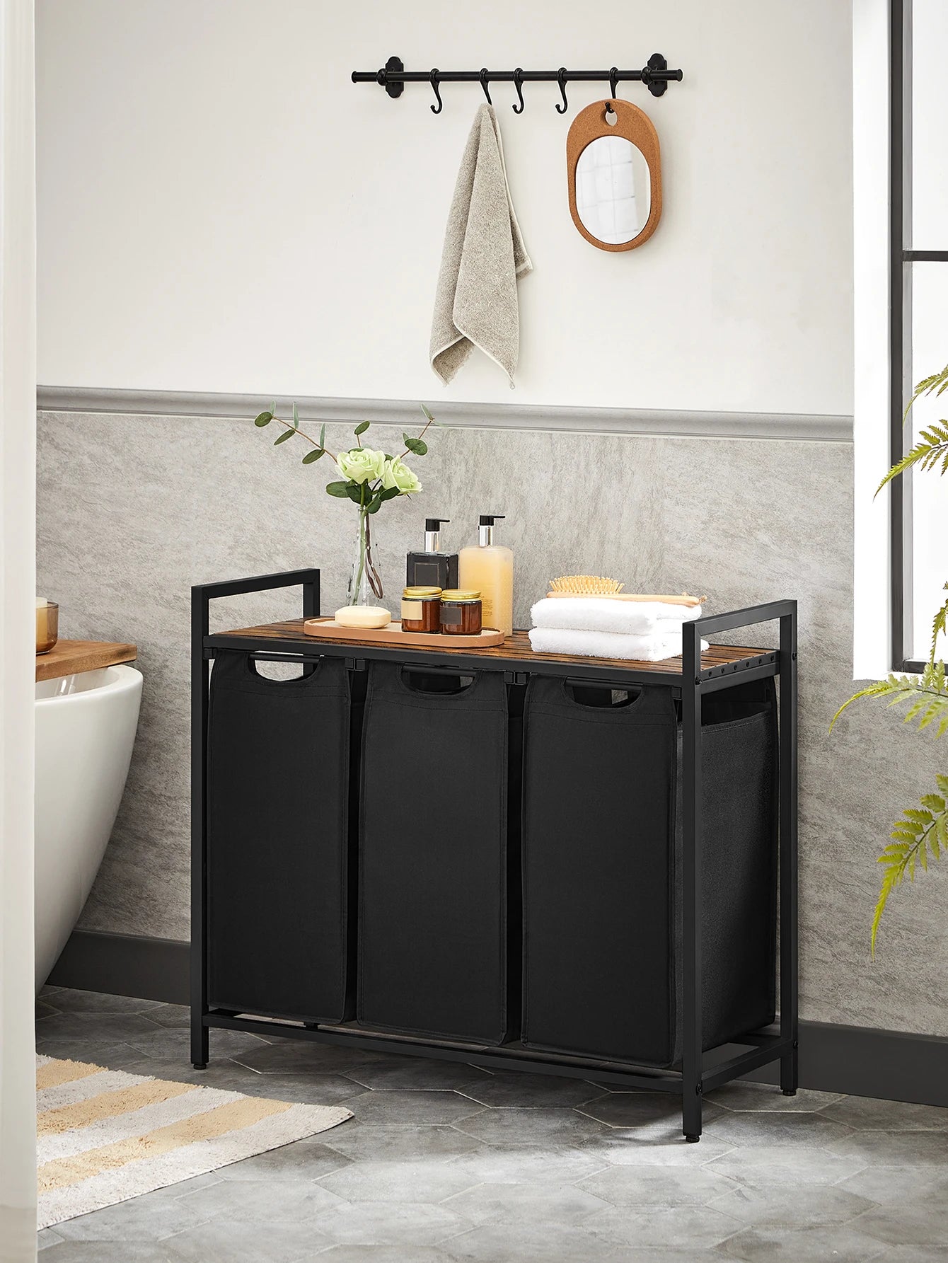 VASAGLE 3-Bag Laundry Sorter