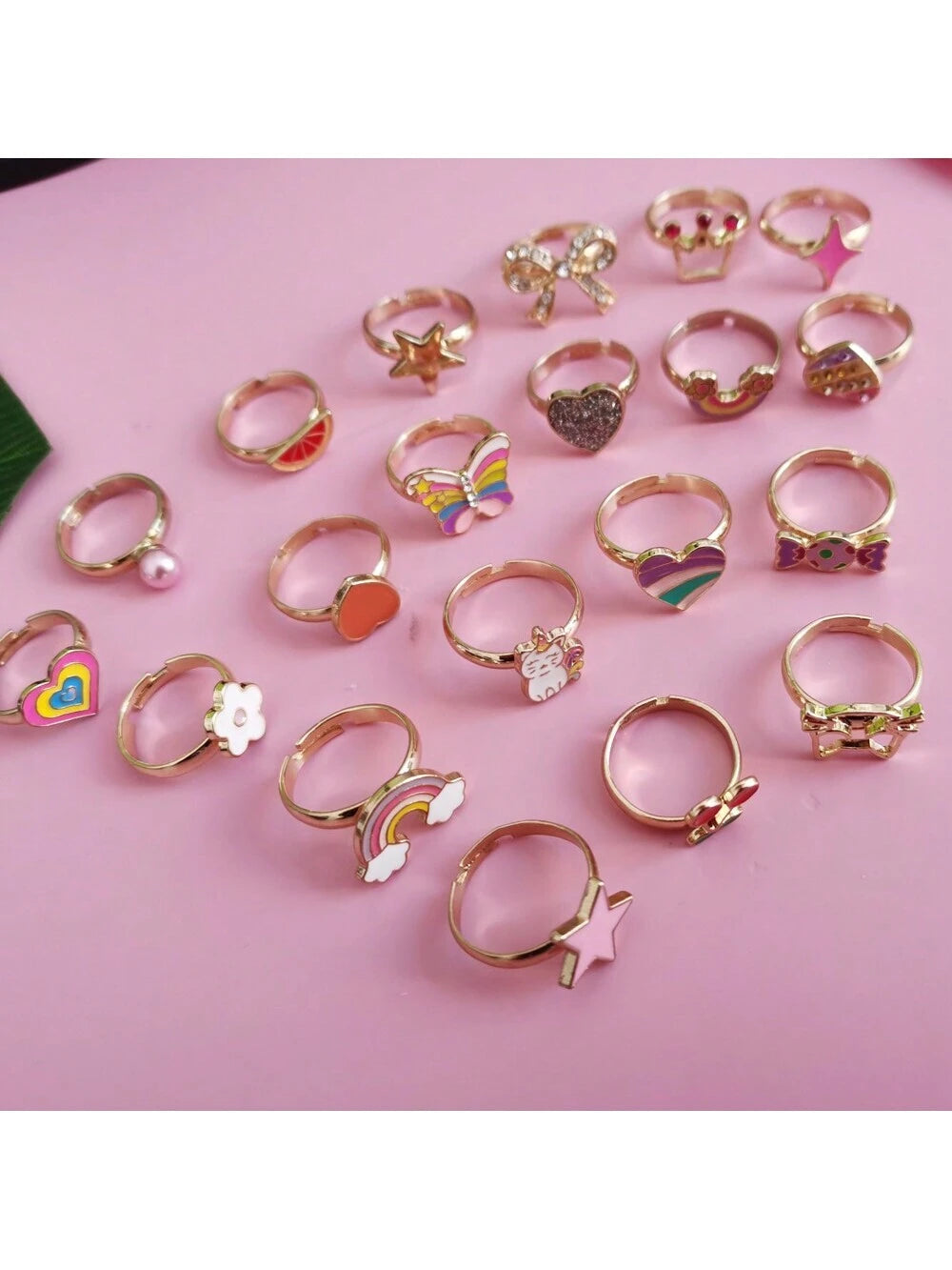 Girls Adjustable Alloy Finger Rings