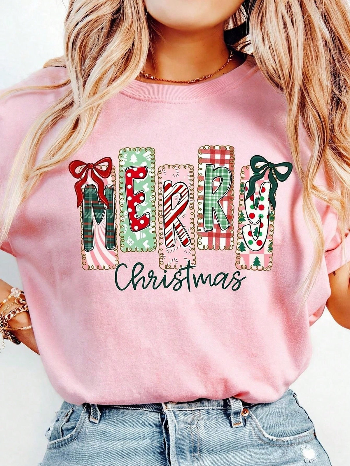 Women Merry Christmas Graphic T-Shirt