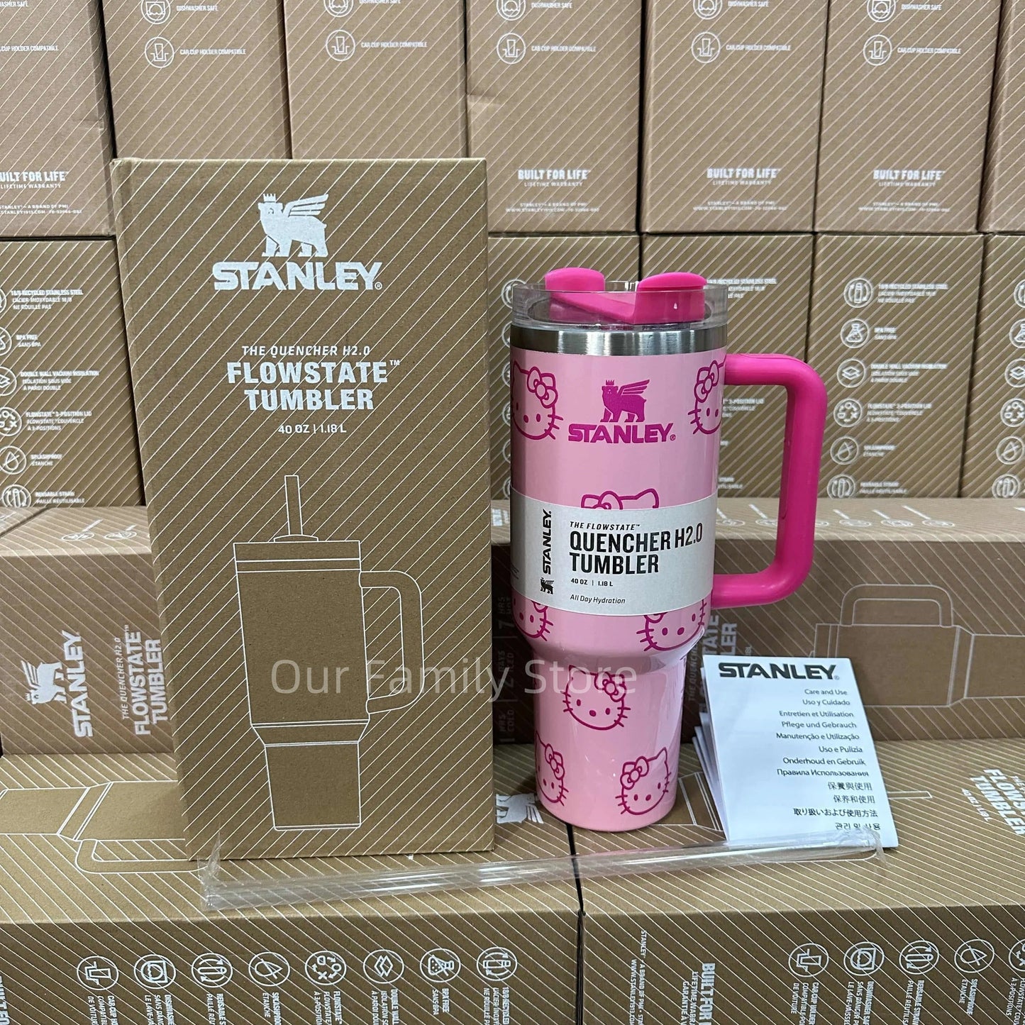 Stanley Quencher H2.0 Tumbler - Cat deep pink
